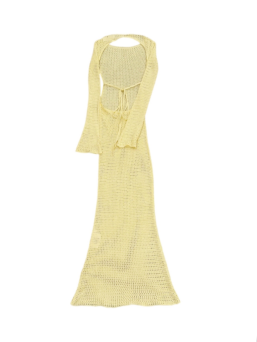 Attire The Studio Linen Beach Dress In Baby Yellow — image 5 of 6